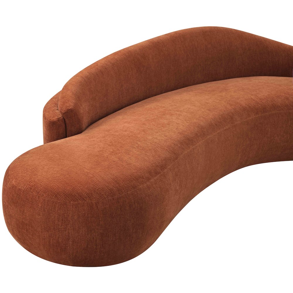 Caspian 79" Cognac Chenille Fabric Upholstered Loveseat