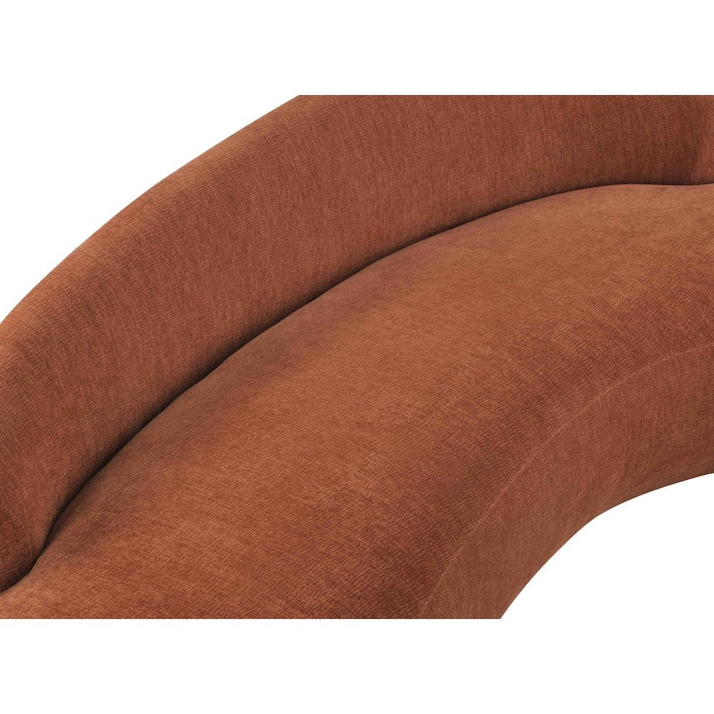 Caspian 79" Cognac Chenille Fabric Upholstered Loveseat