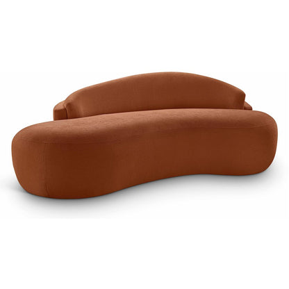 Caspian 79" Cognac Chenille Fabric Upholstered Loveseat