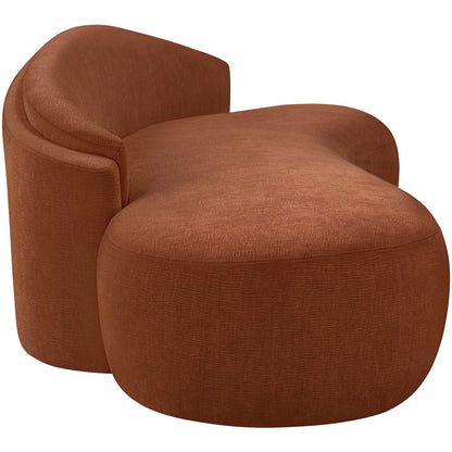 Caspian 79" Cognac Chenille Fabric Upholstered Loveseat