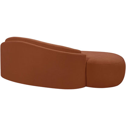 Caspian 79" Cognac Chenille Fabric Upholstered Loveseat