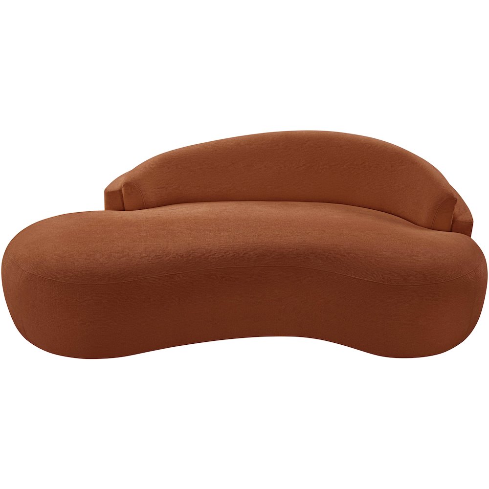 Caspian 79" Cognac Chenille Fabric Upholstered Loveseat