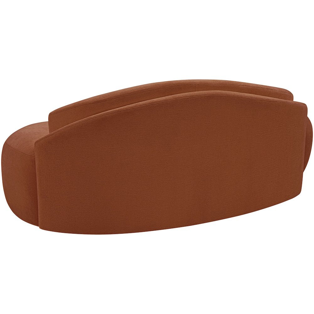 Caspian 79" Cognac Chenille Fabric Upholstered Loveseat