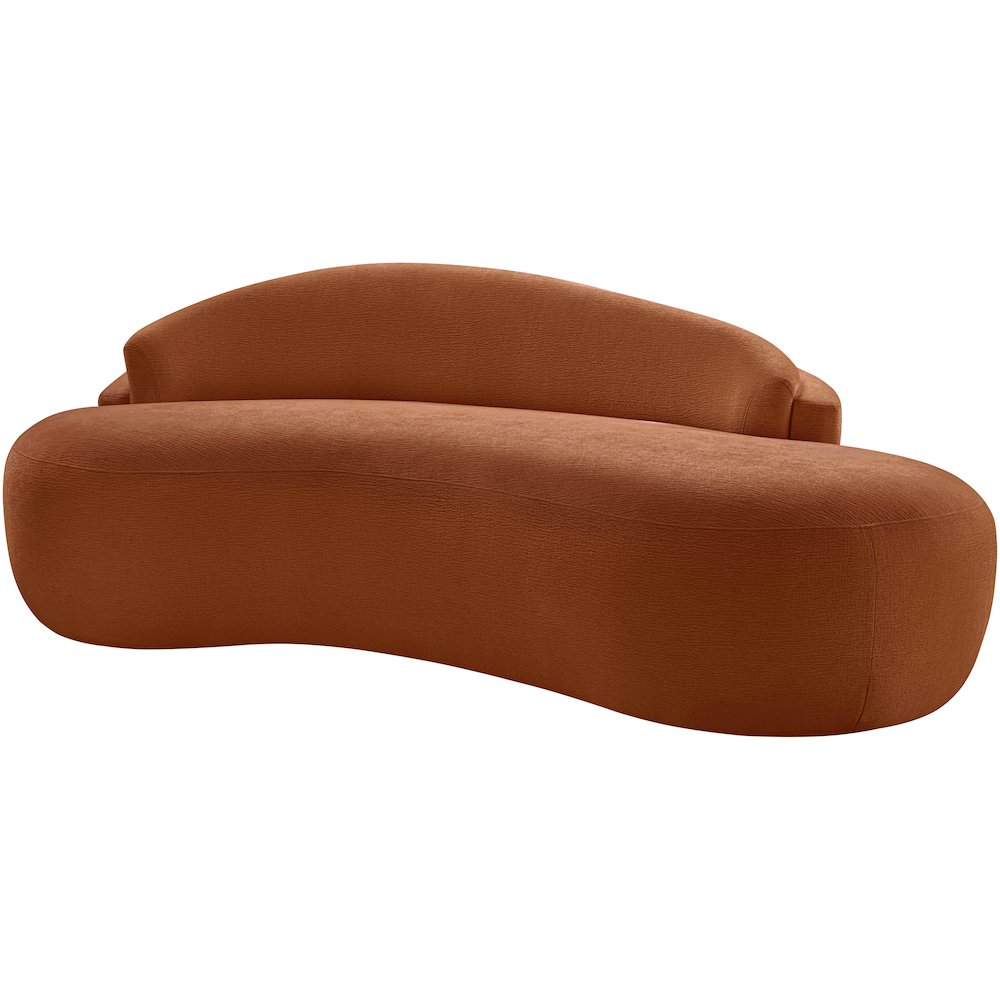 Caspian 79" Cognac Chenille Fabric Upholstered Loveseat