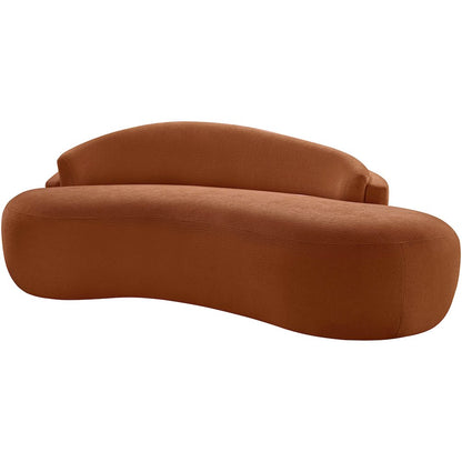 Caspian 79" Cognac Chenille Fabric Upholstered Loveseat
