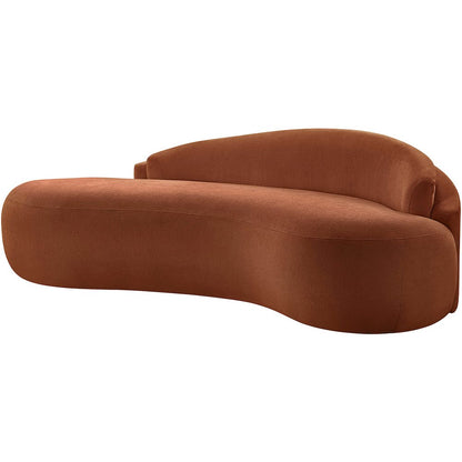 Caspian 79" Cognac Chenille Fabric Upholstered Loveseat