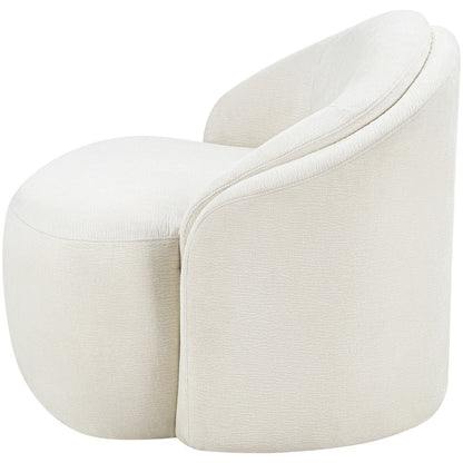 Caspian Cream Chenille Fabric Upholstered Chair