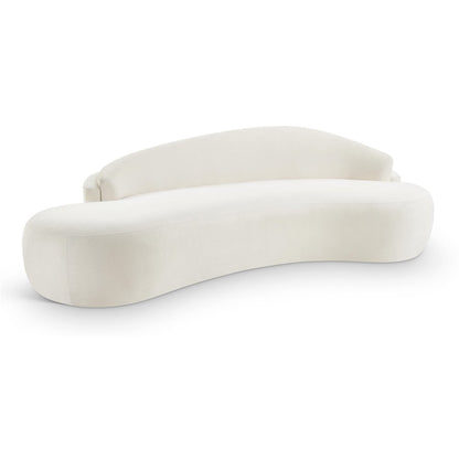 Caspian 101" Cream Chenille Fabric Upholstered Sofa