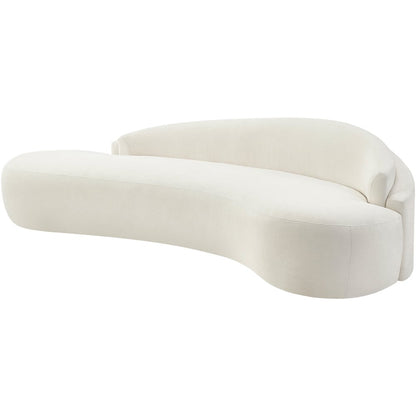 Caspian 101" Cream Chenille Fabric Upholstered Sofa
