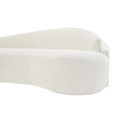 Caspian 101" Cream Chenille Fabric Upholstered Sofa