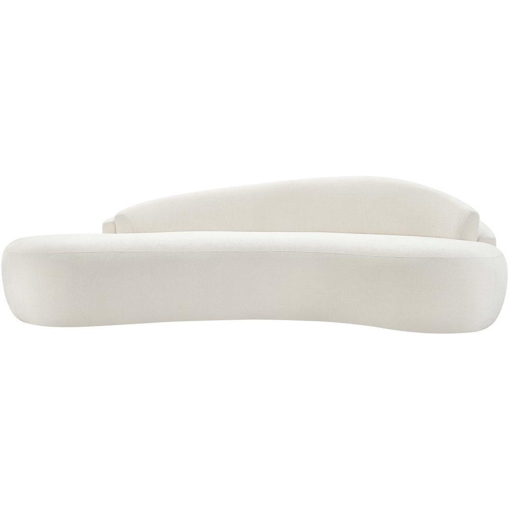 Caspian 101" Cream Chenille Fabric Upholstered Sofa