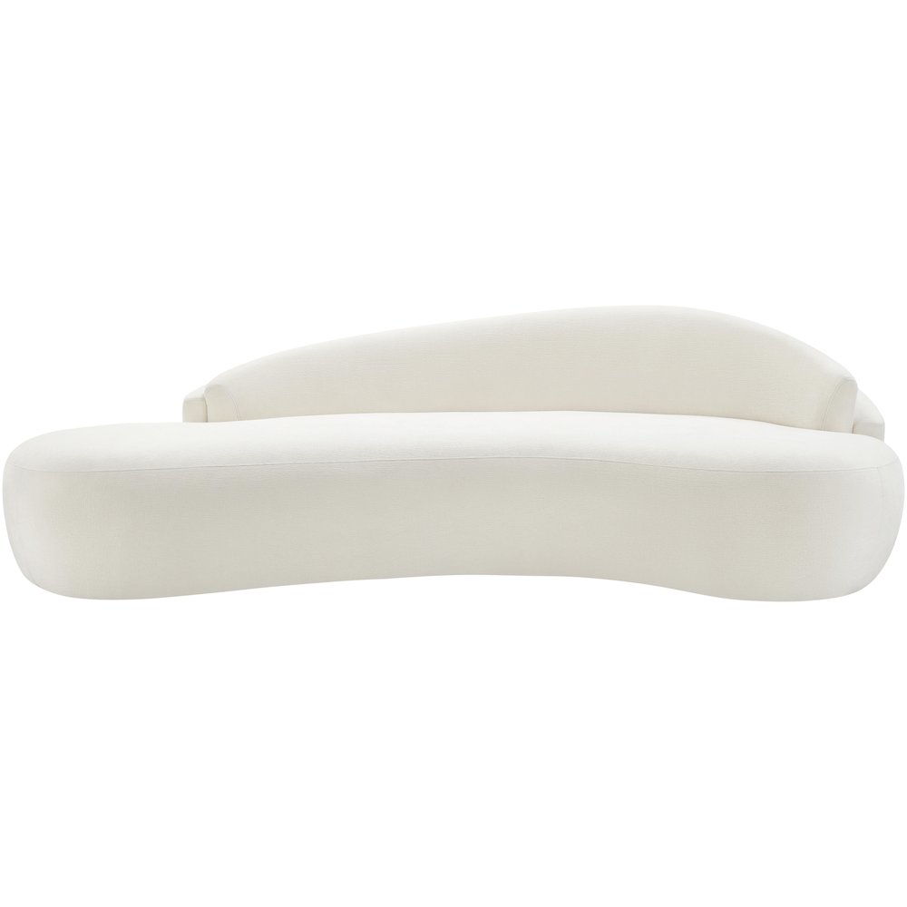 Caspian 101" Cream Chenille Fabric Upholstered Sofa