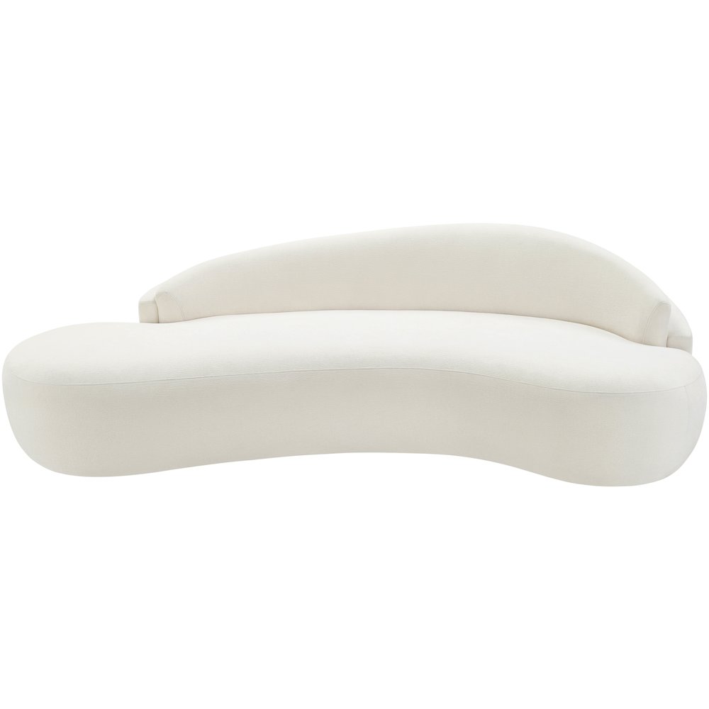 Caspian 101" Cream Chenille Fabric Upholstered Sofa