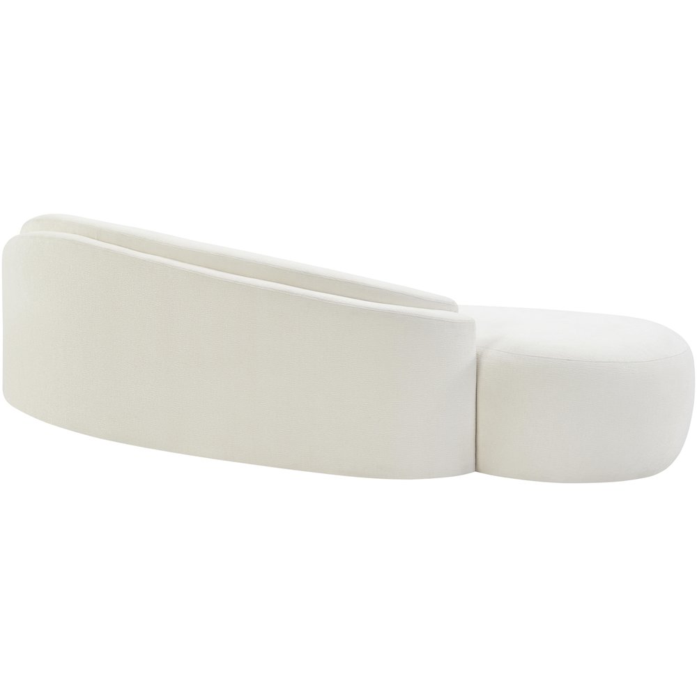 Caspian 101" Cream Chenille Fabric Upholstered Sofa