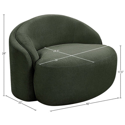 Caspian Green Chenille Fabric Upholstered Chair