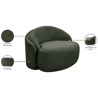 Caspian Green Chenille Fabric Upholstered Chair