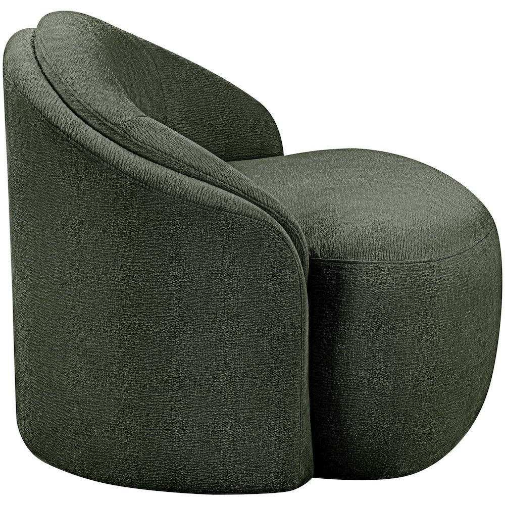 Caspian Green Chenille Fabric Upholstered Chair