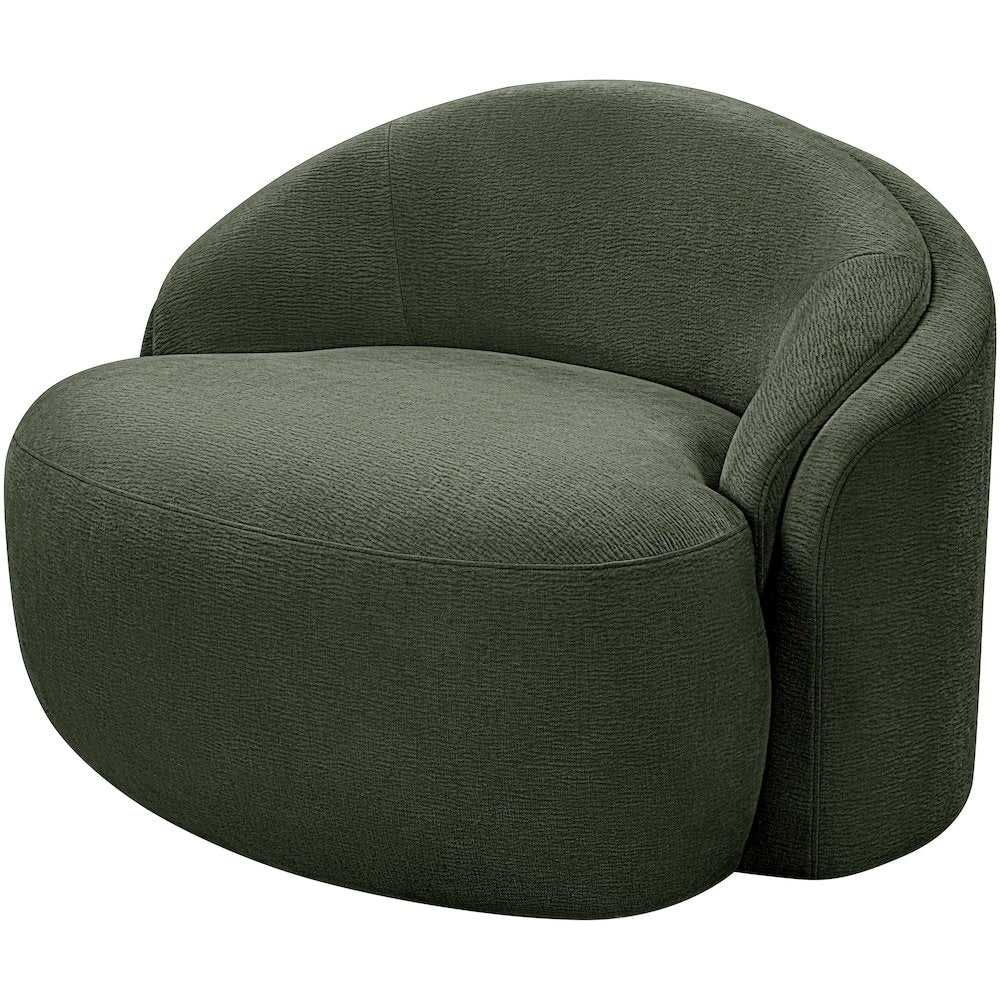 Caspian Green Chenille Fabric Upholstered Chair