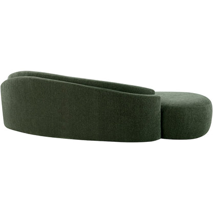 Caspian 101" Green Chenille Fabric Upholstered Sofa