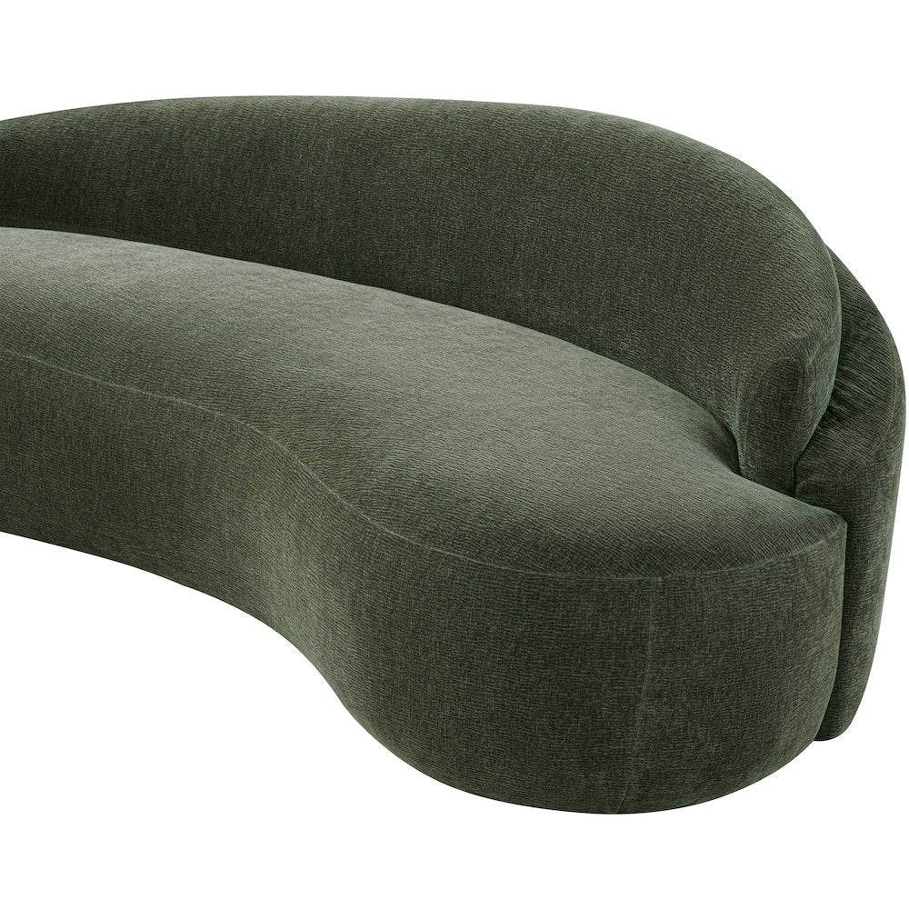 Caspian 101" Green Chenille Fabric Upholstered Sofa