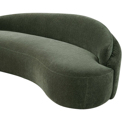 Caspian 101" Green Chenille Fabric Upholstered Sofa
