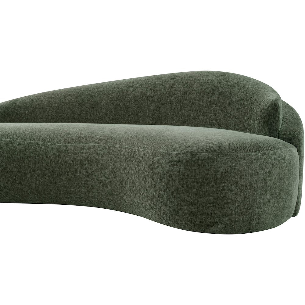 Caspian 101" Green Chenille Fabric Upholstered Sofa