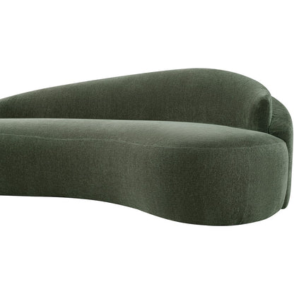 Caspian 101" Green Chenille Fabric Upholstered Sofa