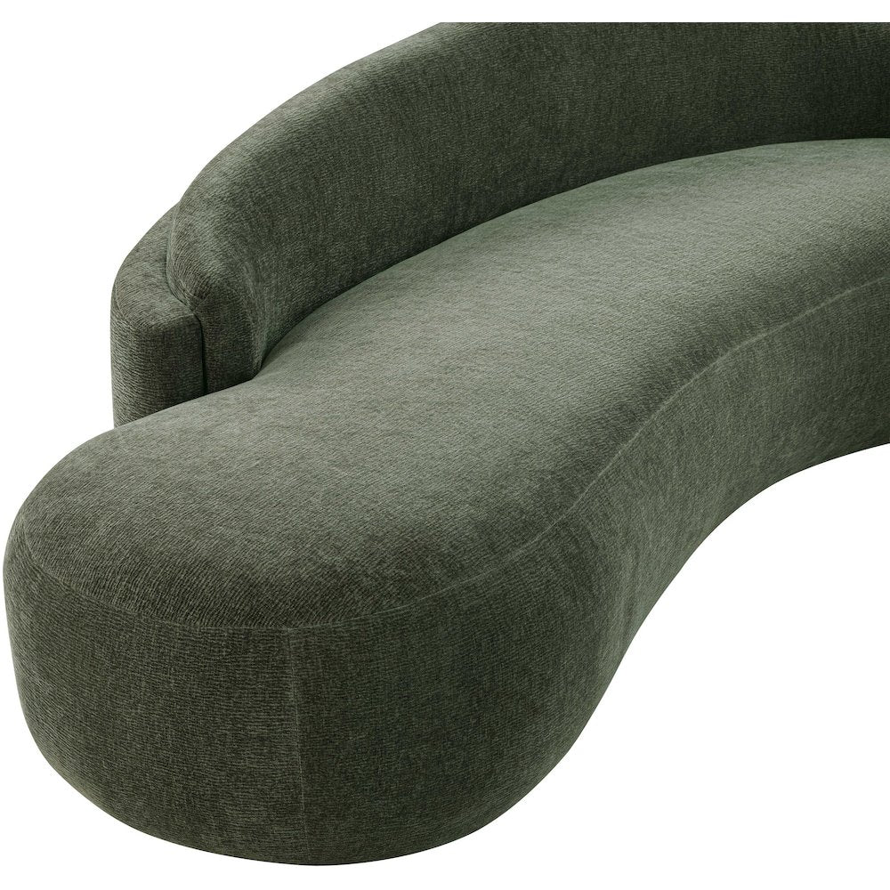 Caspian 101" Green Chenille Fabric Upholstered Sofa