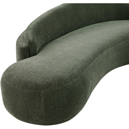 Caspian 101" Green Chenille Fabric Upholstered Sofa