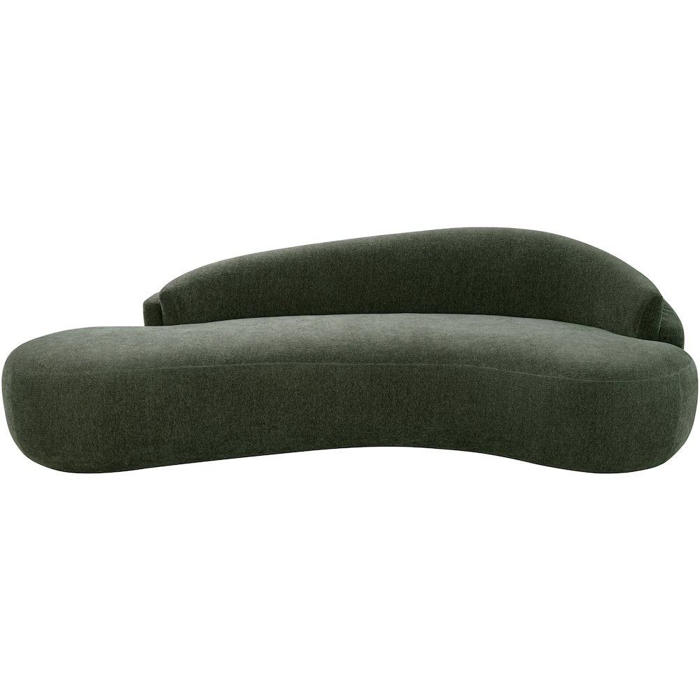 Caspian 101" Green Chenille Fabric Upholstered Sofa
