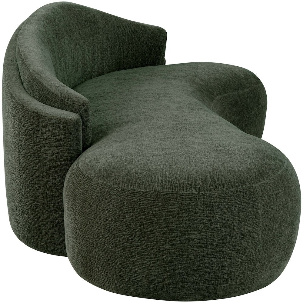Caspian 101" Green Chenille Fabric Upholstered Sofa