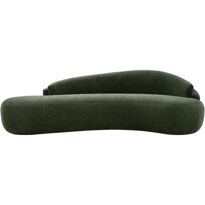 Caspian 101" Green Chenille Fabric Upholstered Sofa