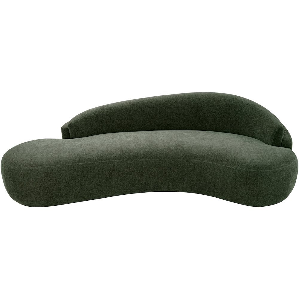 Caspian 101" Green Chenille Fabric Upholstered Sofa