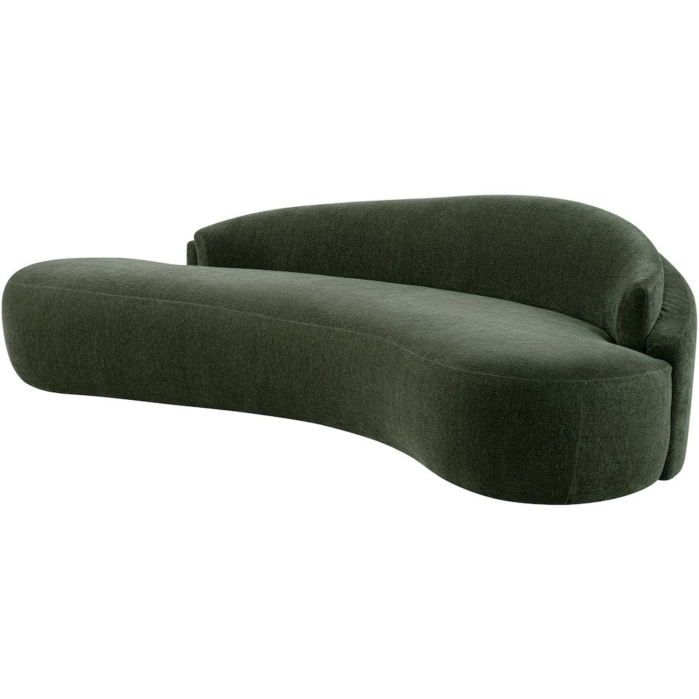 Caspian 101" Green Chenille Fabric Upholstered Sofa