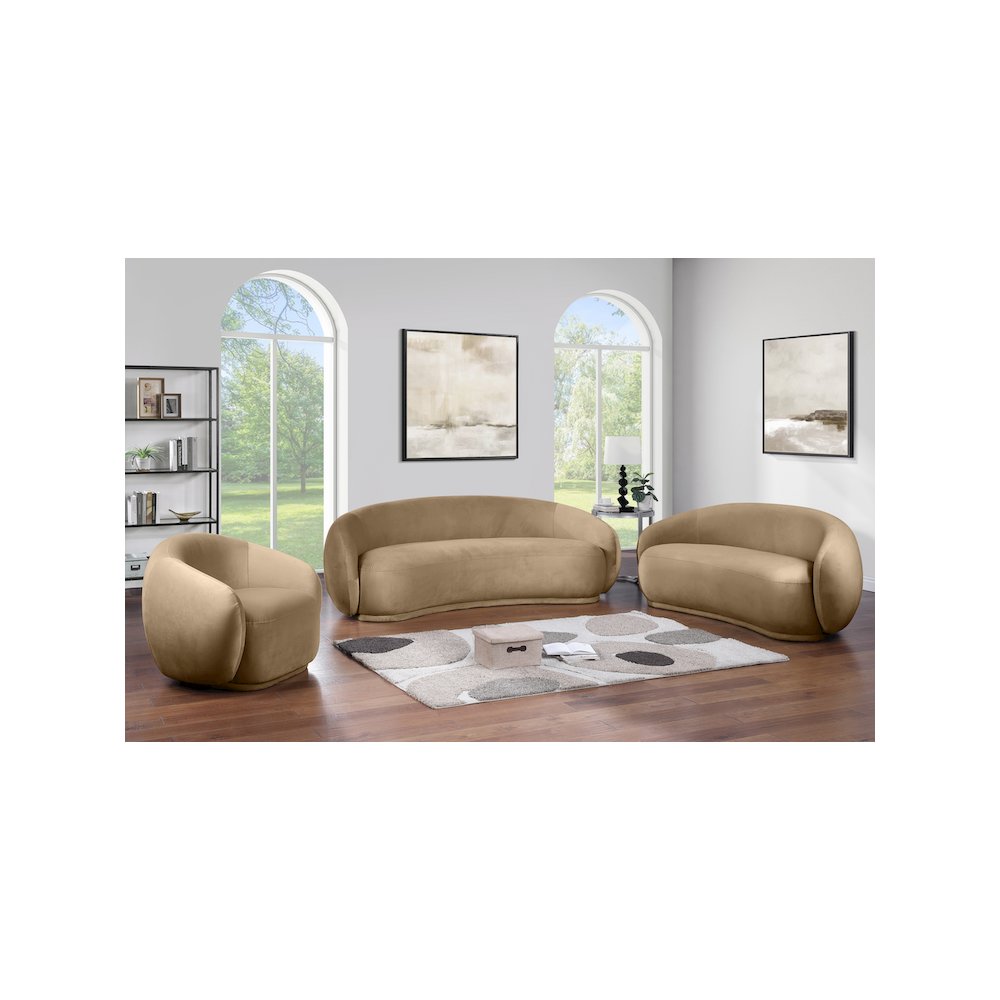 Emery Beige Velvet Chair