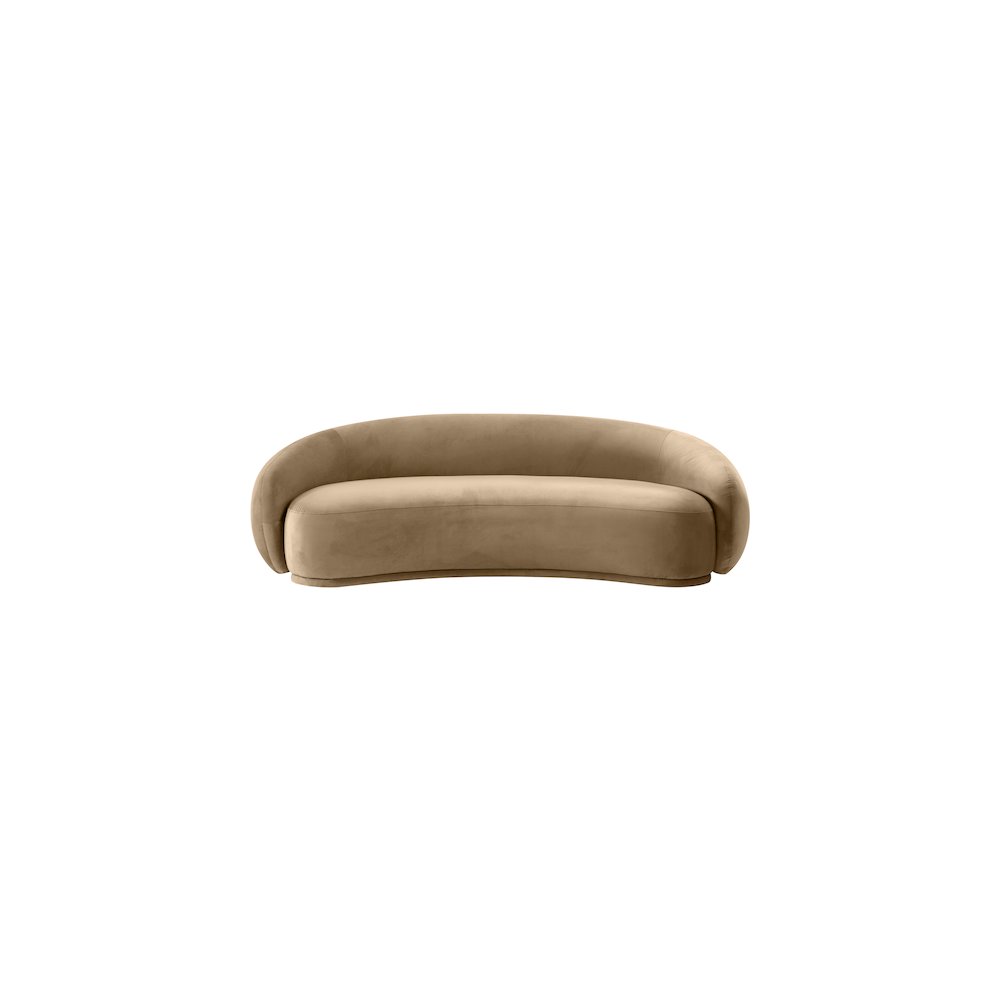 Emery 93" Beige Velvet Upholstered Sofa