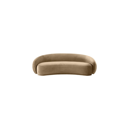 Emery 93" Beige Velvet Upholstered Sofa
