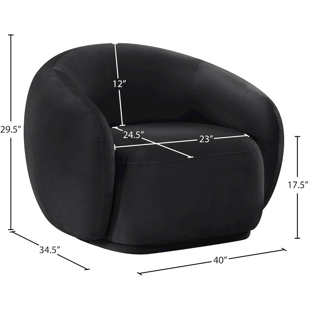 Emery Black Velvet Chair
