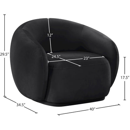 Emery Black Velvet Chair