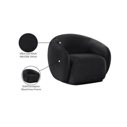 Emery Black Velvet Chair