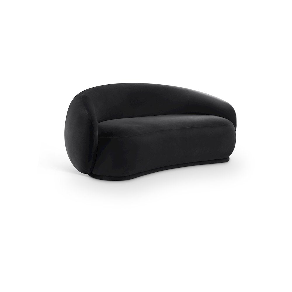Emery Black Velvet Loveseat