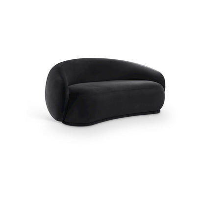 Emery Black Velvet Loveseat