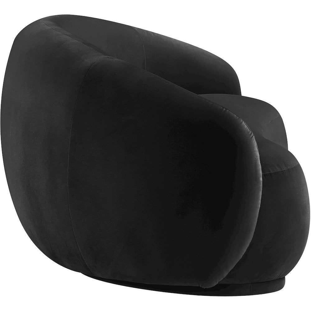 Emery Black Velvet Loveseat