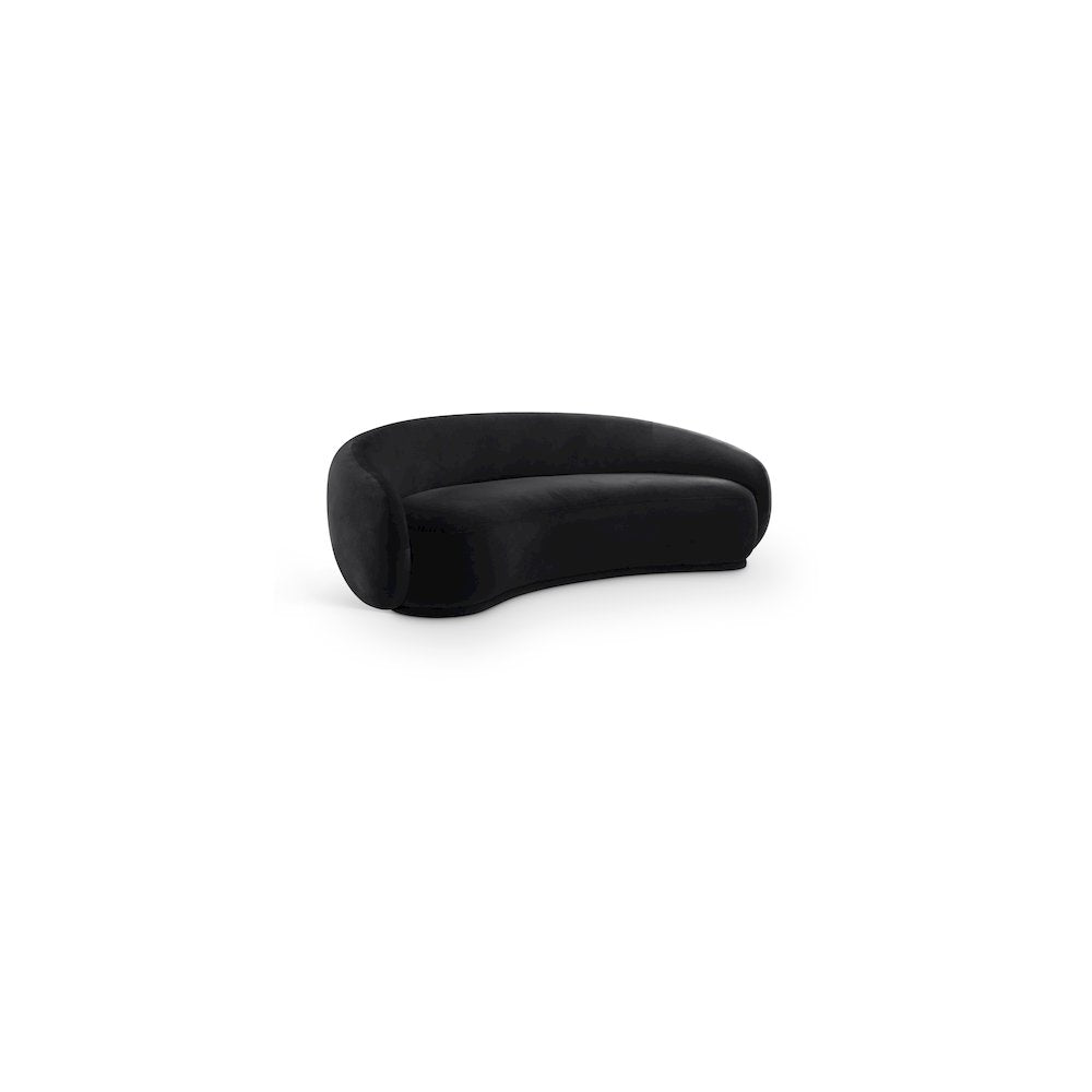 Emery 93" Black Velvet Upholstered Sofa