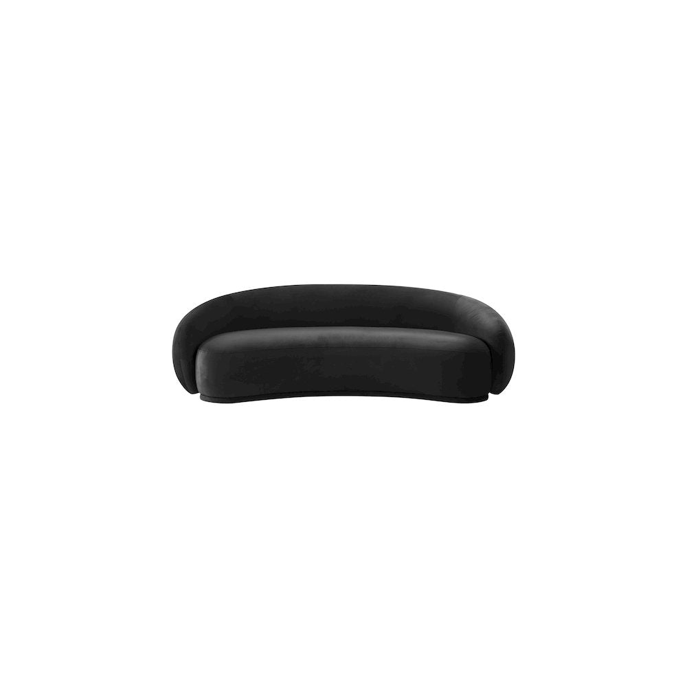 Emery 93" Black Velvet Upholstered Sofa