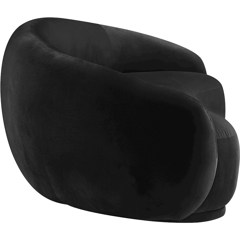 Emery 93" Black Velvet Upholstered Sofa