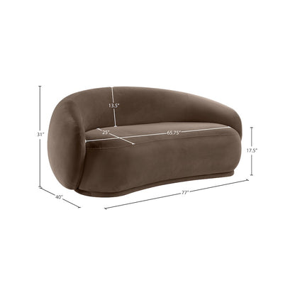 Emery Brown Velvet Loveseat