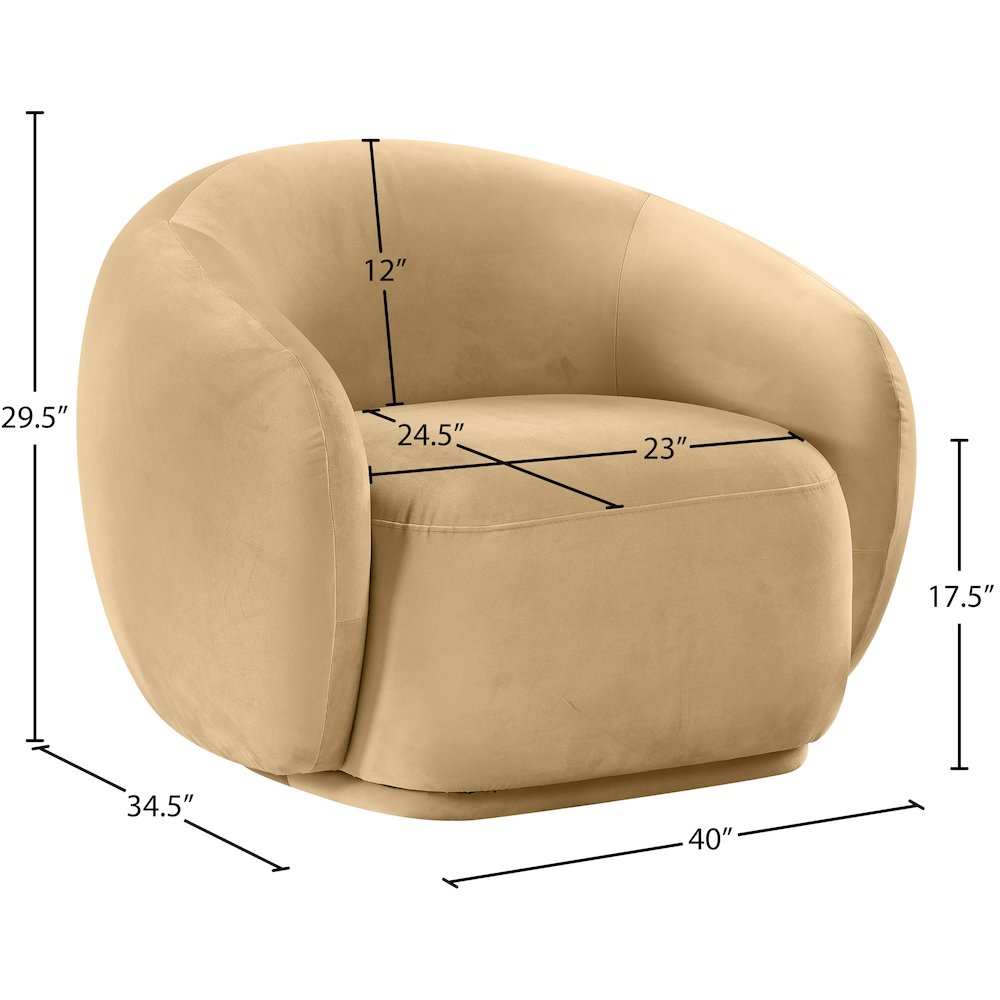 Emery Camel Velvet Chair