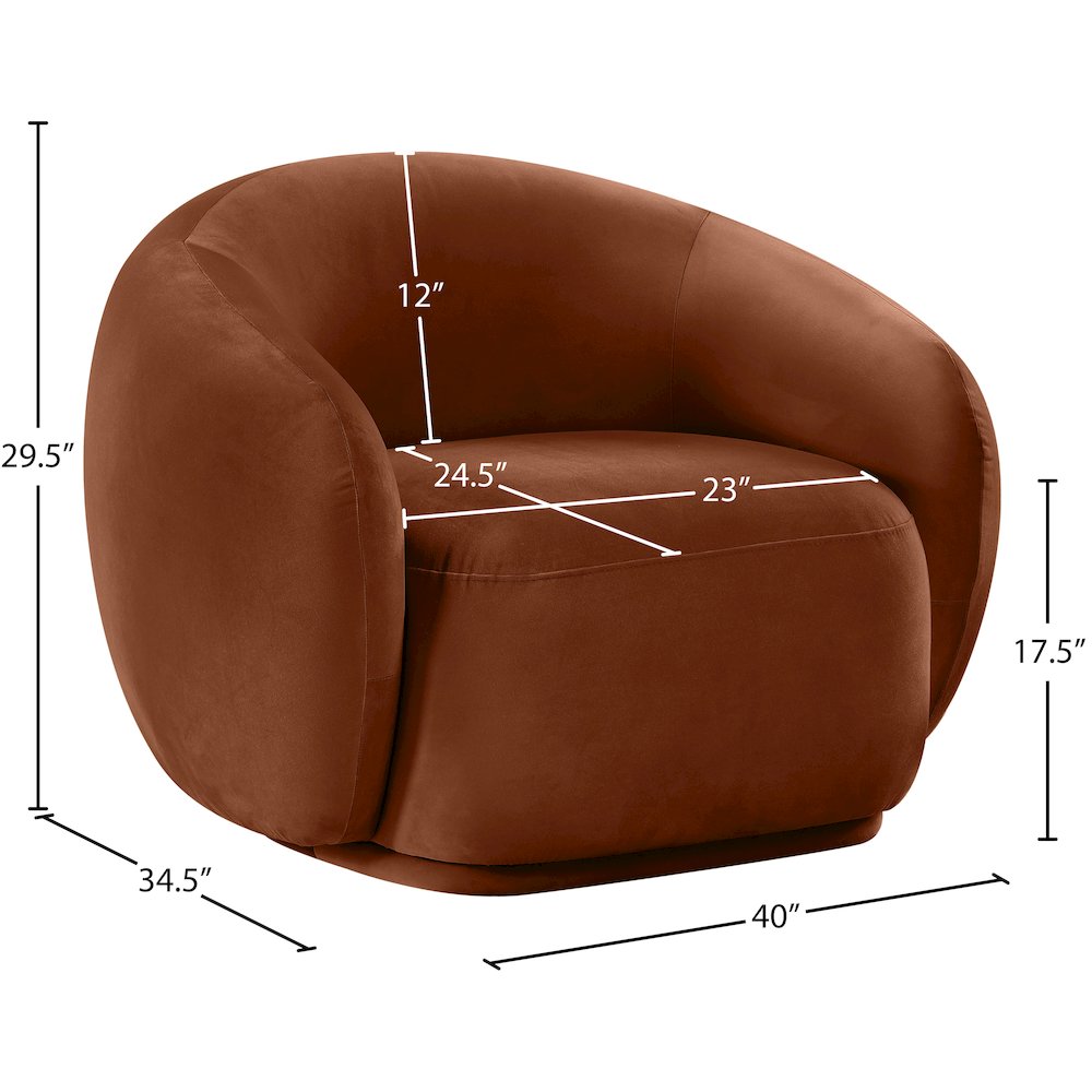 Emery Cognac Velvet Chair