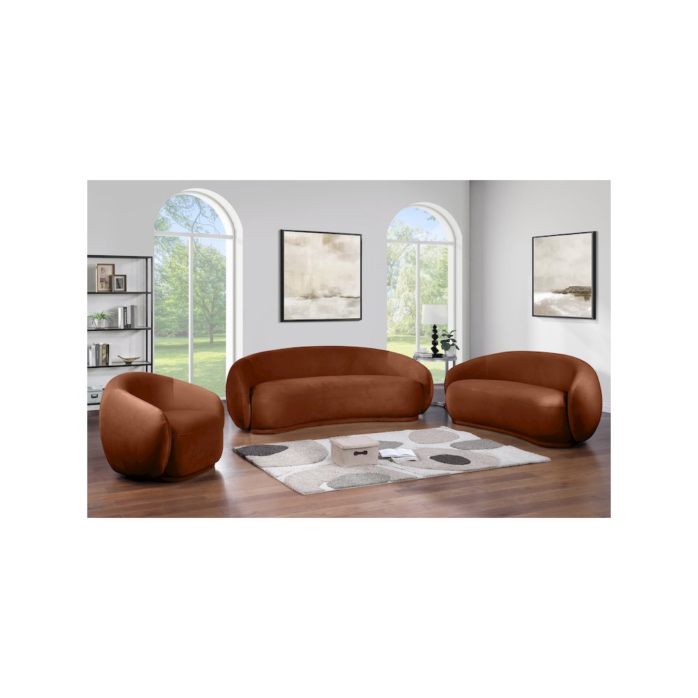 Emery Cognac Velvet Chair